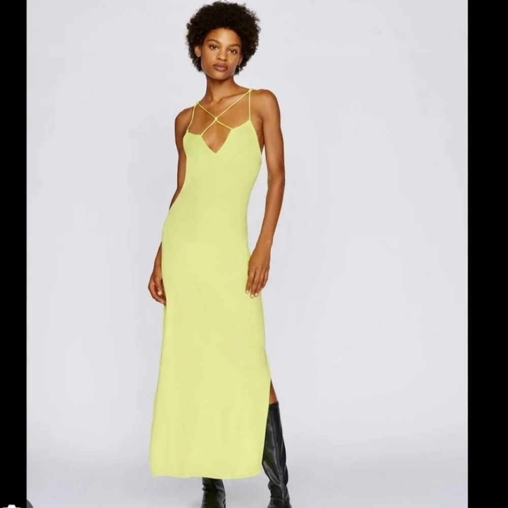 FRAME Delicate Knot‎ Lime Green Dress Size Med